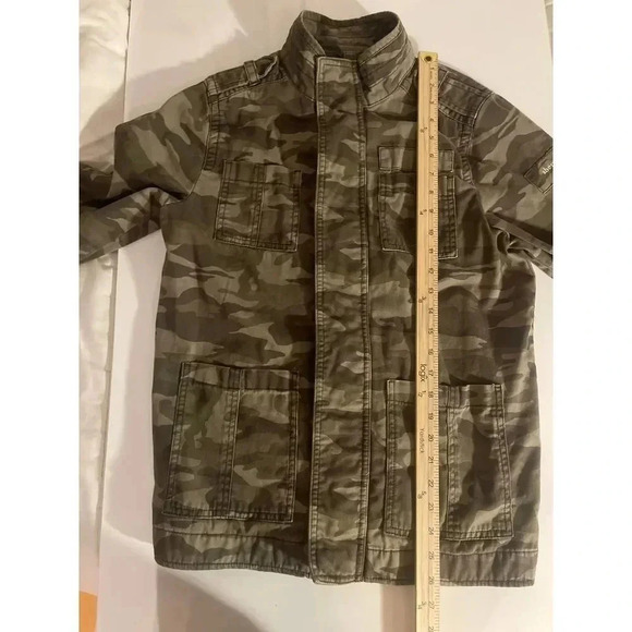 Abercrombie Kids Army Camo Jacket - 4 Pockets, Full Zip & Snap Buttons - Picture 5 of 7